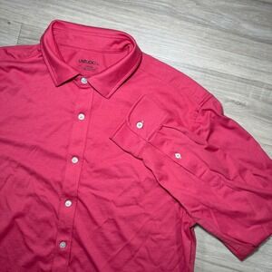 UNTUCKIT Knit Soft Touch Mens Button Up Shirt Long Sleeve‎ Casual Pink Size L